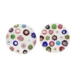 Two Clichy spaced millefiori paperweights, circa 1850