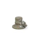 AN ARCHAIC BRONZE AXLE CAP AND PEG, WEI Warring States Period (2)