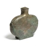 AN ARCHAIC BRONZE RITUAL WINE VESSEL AND COVER, BIANHU Han Dynasty