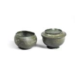 A BRONZE OVOID BOWL AND A BRONZE BOWL AND COVER Eastern Zhou/Han Dynasty (3)