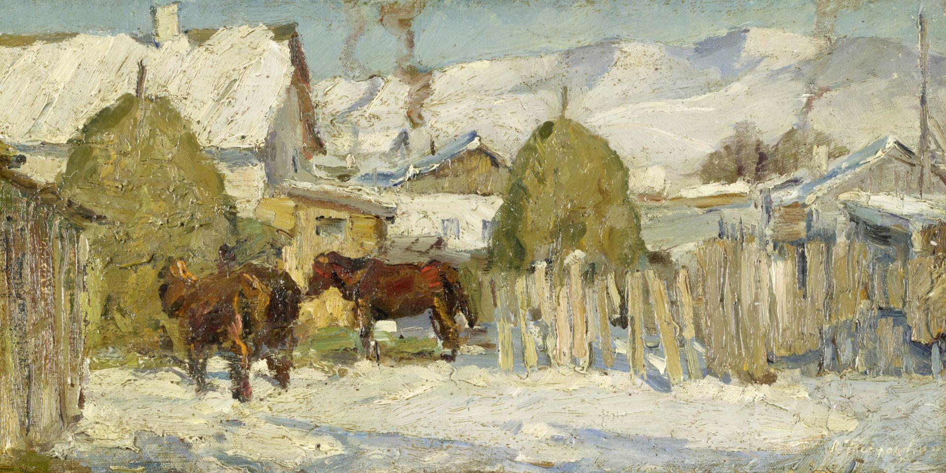 Leonard (Leonid) Viktorovich Turzhansky (Russian, 1875-1945) Winter morning