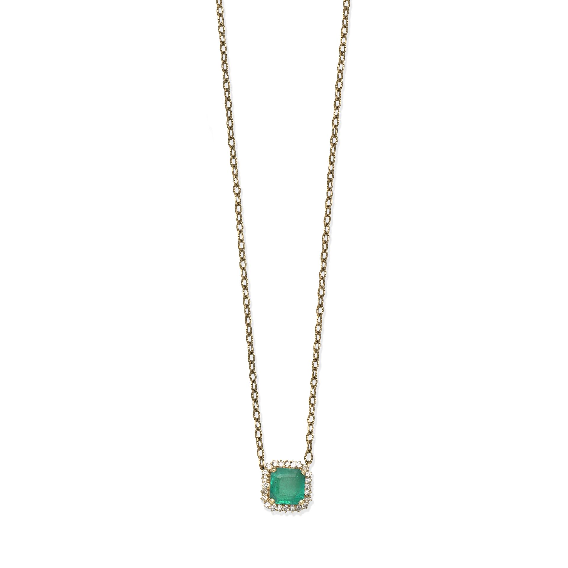 EMERALD DIAMOND PENDANT/NECKLACE