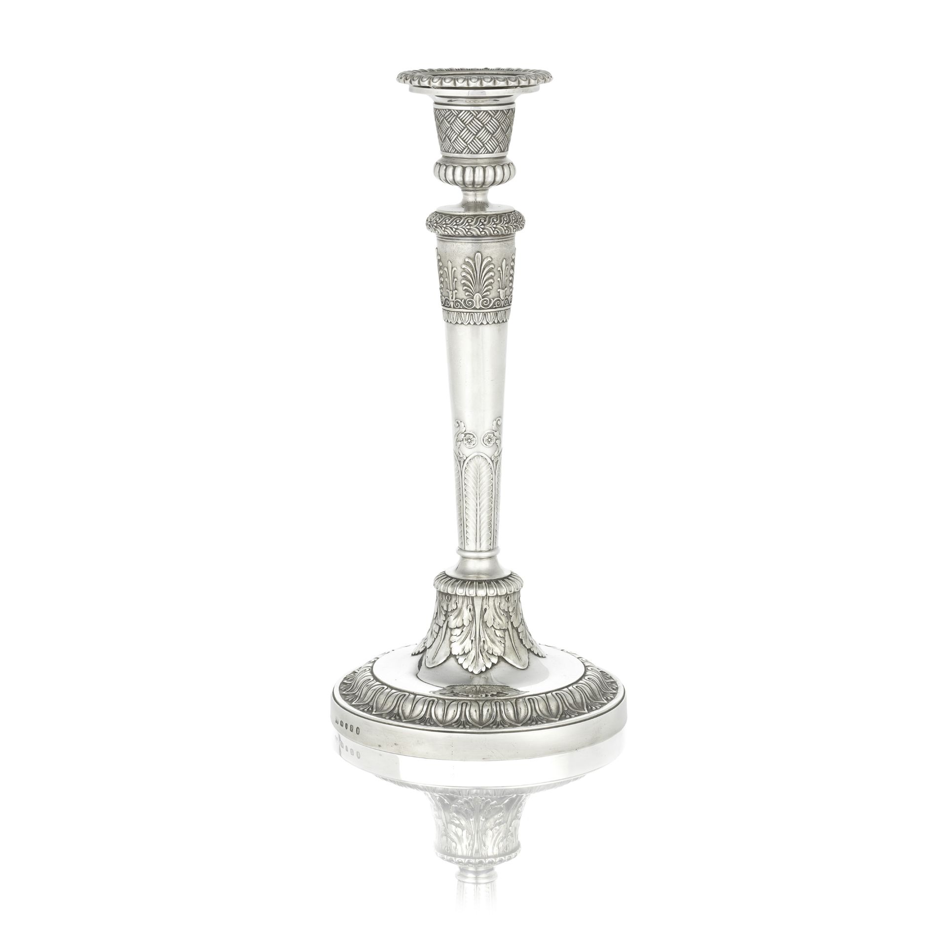 A large George III silver candlestick Paul Storr, London 1810