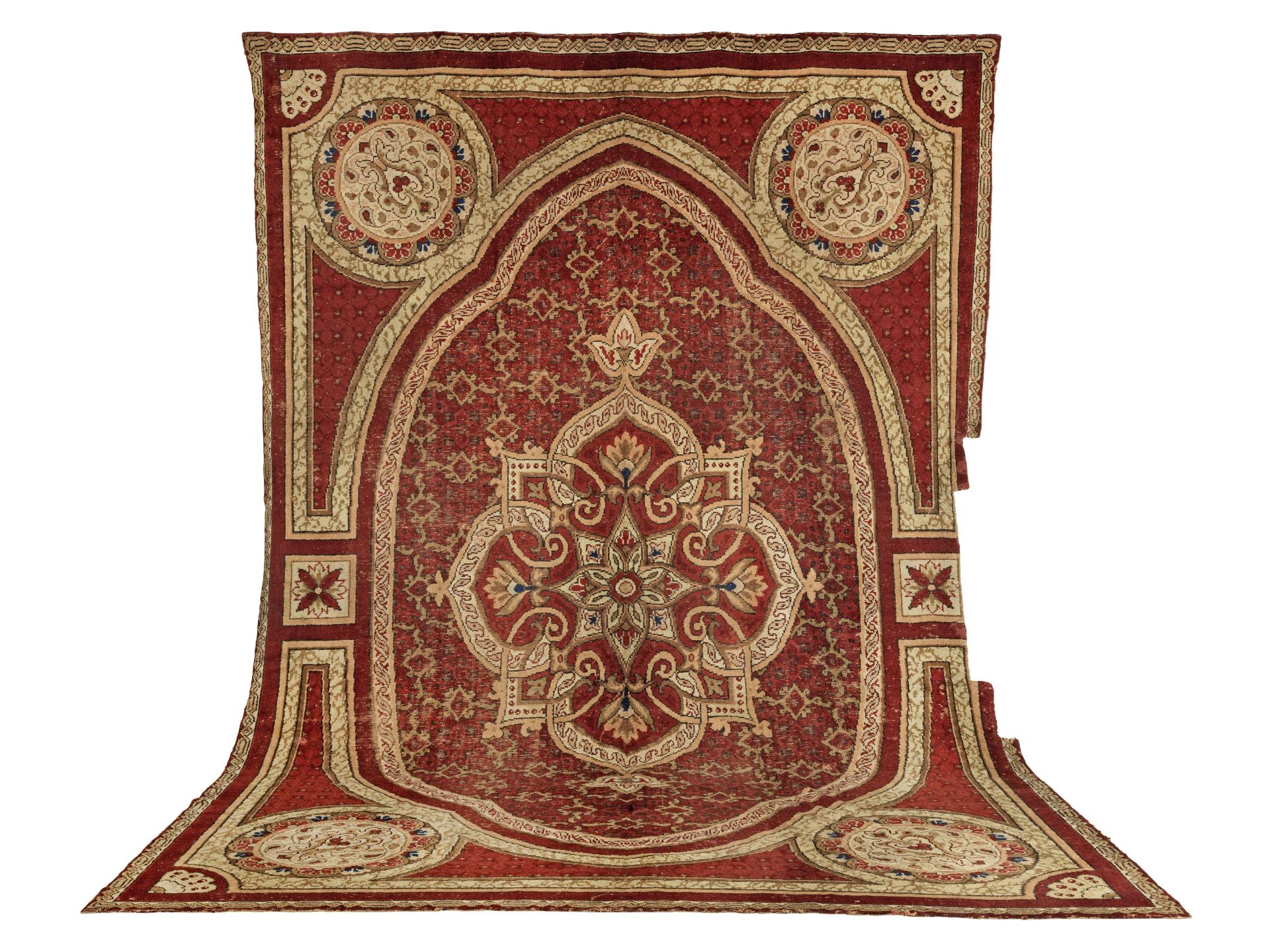 An impressive Axminster Carpet with medallion, later altered for a large fireplace England appro...