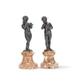 Workshop of Niccol&#242; Roccatagliata (Italian, active 1593-1636): A pair of patinated bronze fi...