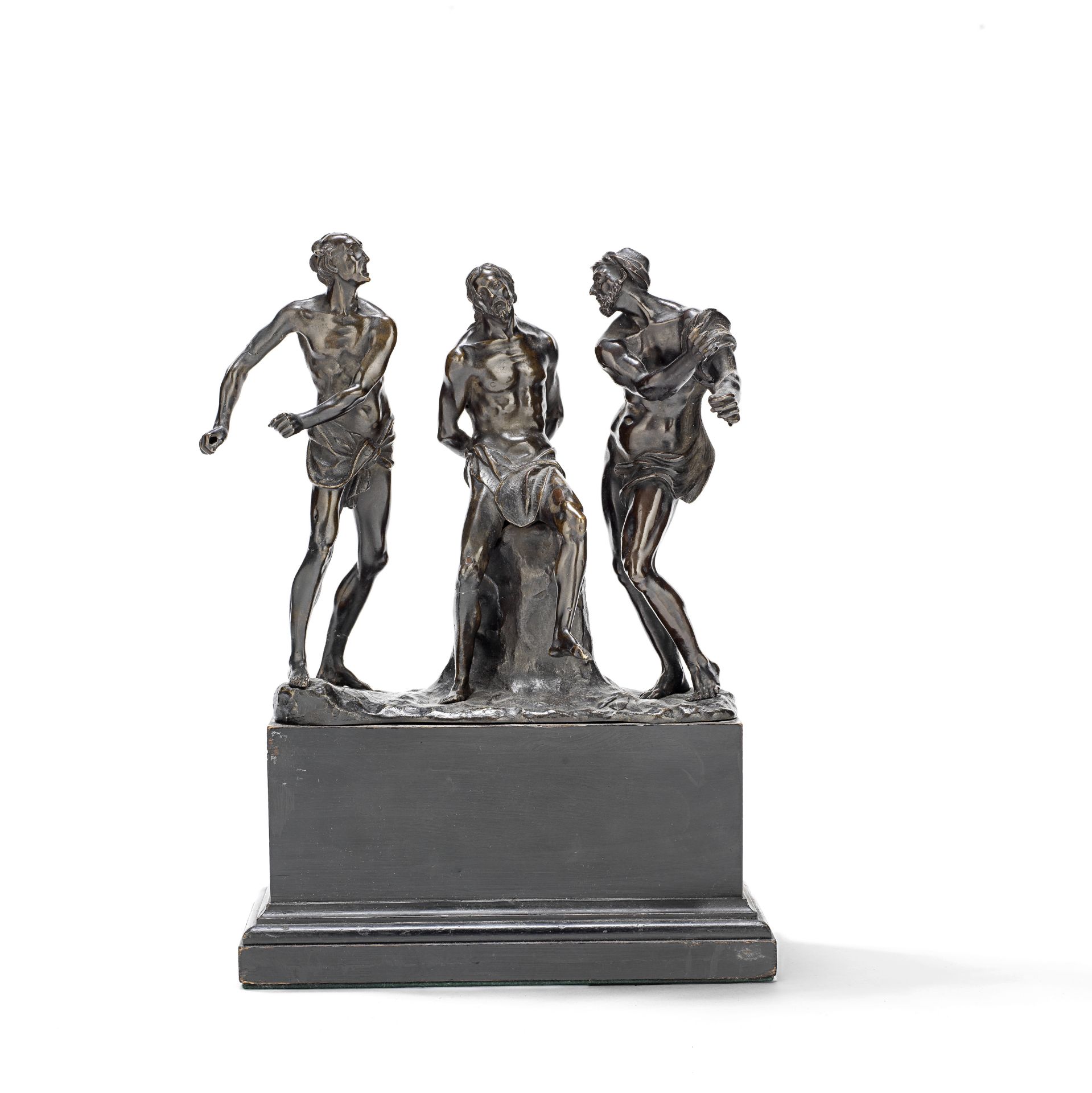 Attributed to Melchiorre Cafa (Italian, 1636-1667): A mid 17th century patinated bronze figural ...