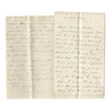 CARLYLE (JANE WELSH) & GERALDINE JEWSBURY Two autograph letters signed ('Jane W Carlyle' or 'Jane...
