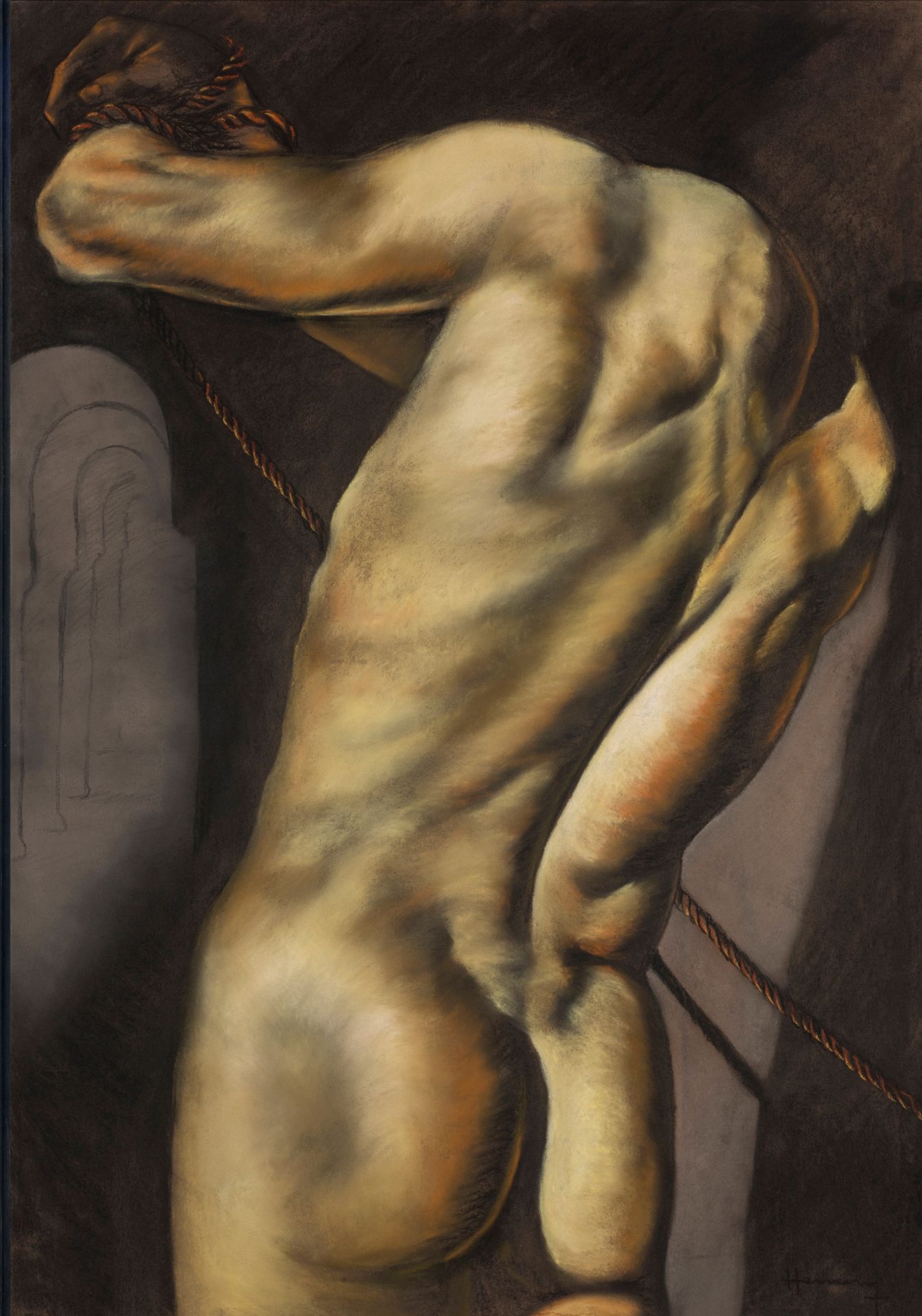 Patrick Hennessy (Irish, 1915-1980) Bound Figure 110 x 77.5 cm. (43 1/4 x 30 1/2 in.) (Executed c...