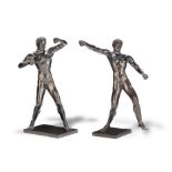 Gaetano Trestin (Italian, 1893-1974) A pair of bronze figures of 'Eteocle' and 'Polinice' dated ...