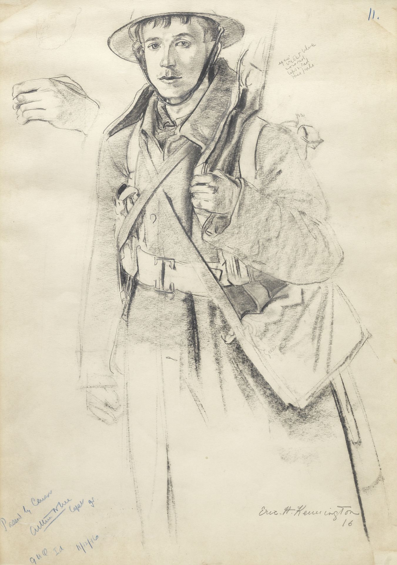 Eric Henri Kennington R.A. (British, 1888-1960) An Infantryman 54.5 x 37.8 cm. (21 1/2 x 14 7/8 in.)