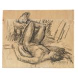 Duncan Grant (British, 1885-1978) Paul Roche reclining 45.1 x 55.9 cm. (17 3/4 x 22 in.) (unframed)