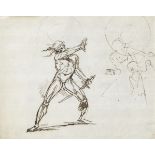 Raphael Lamar West (American, 1769-1850) A warrior (with a study of a figure with bow and arrow,...