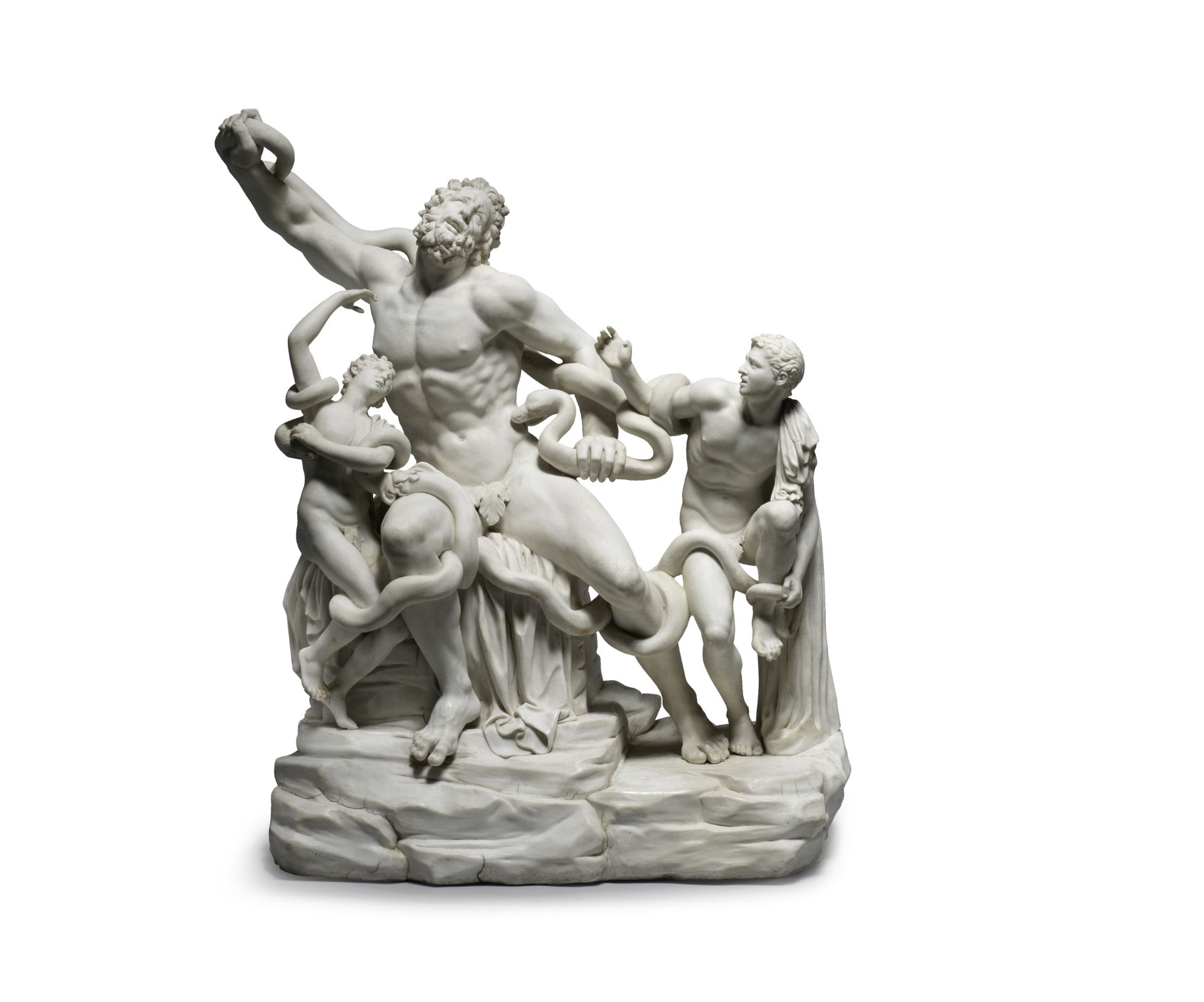 'Il Gruppo del Laocoonte' A very rare and large Naples, Real Fabbrica Ferdinandea, biscuit porcel...