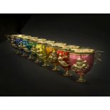 The Pride Cups: Eight cast silver-gilt and coloured cups Hal Messel, Birmingham 2019