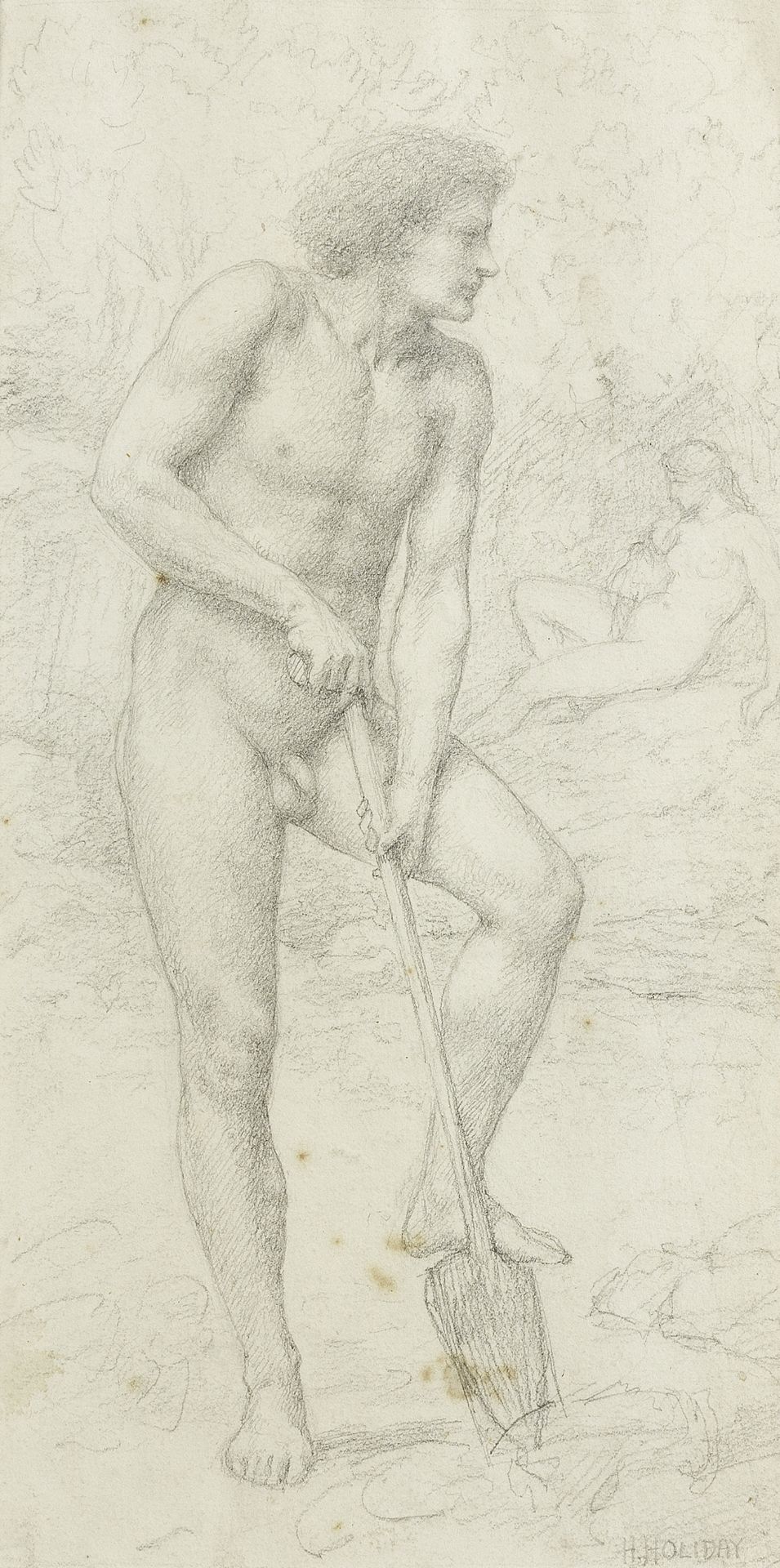 Henry Holiday (British, 1839-1927) Study of Adam (Executed c. 1870)