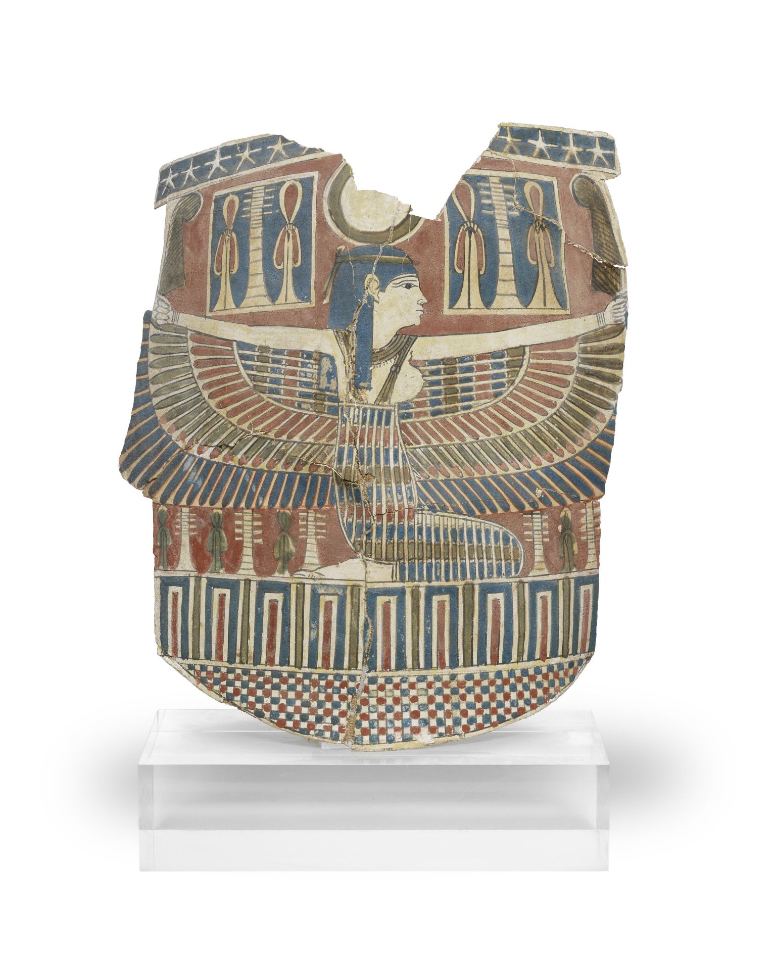 An Egyptian polychrome cartonnage fragment