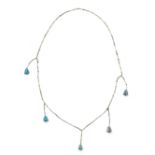 An Egyptian faience bead necklace