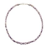 An Egyptian amethyst bead necklace