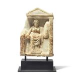 A small Greek marble naiskos with Cybele