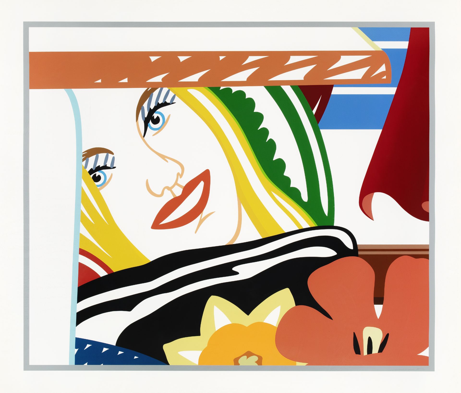 Tom Wesselmann (1931-2004) Bedroom Face #41 Screenprint in colours, 1990, on museum board, signed...