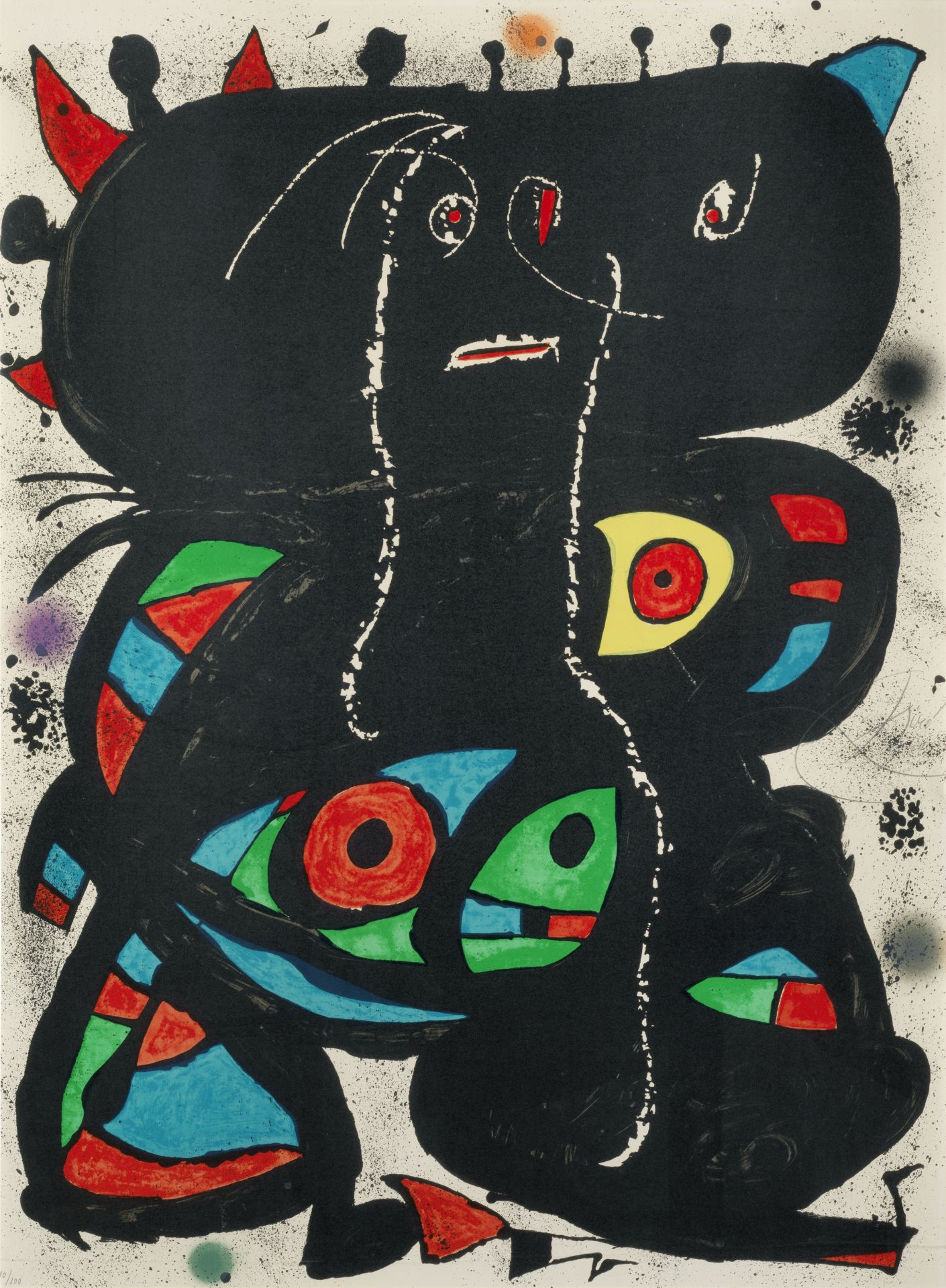 Joan Mir&#243; (1893-1983) Hommage aux Prix Nobel Lithograph in colours, 1976, on wove paper, si...