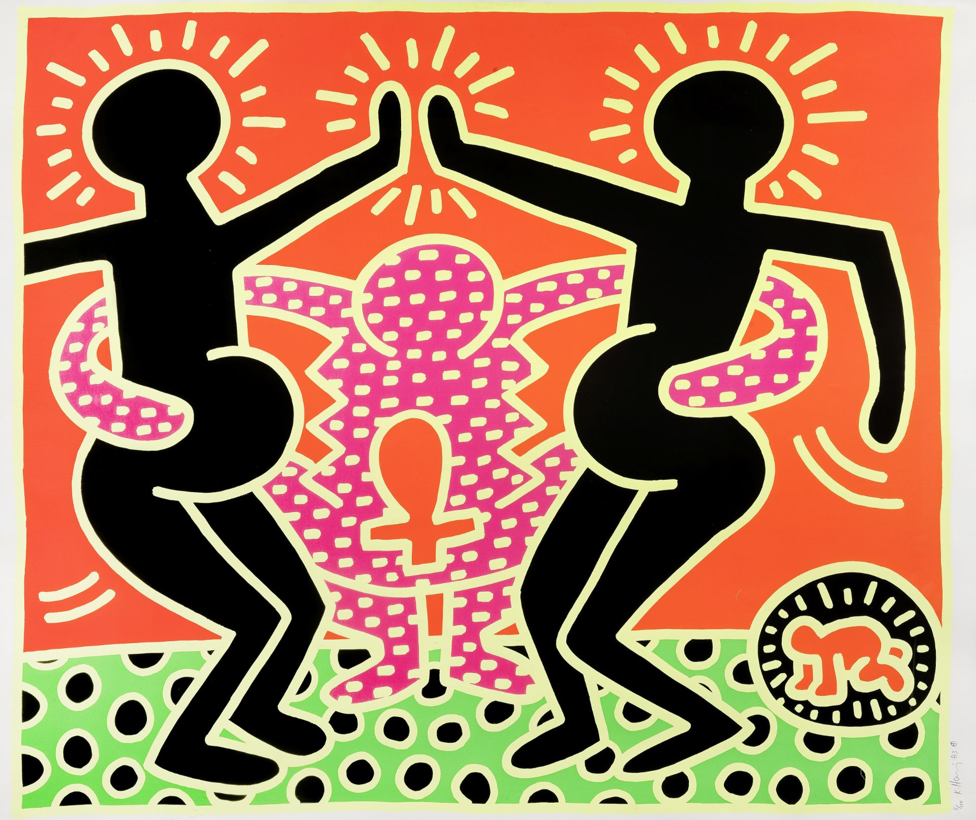 Keith Haring (1958-1990) Untitled, from The Fertility Suite Screenprint in colours, 1983, on wove...