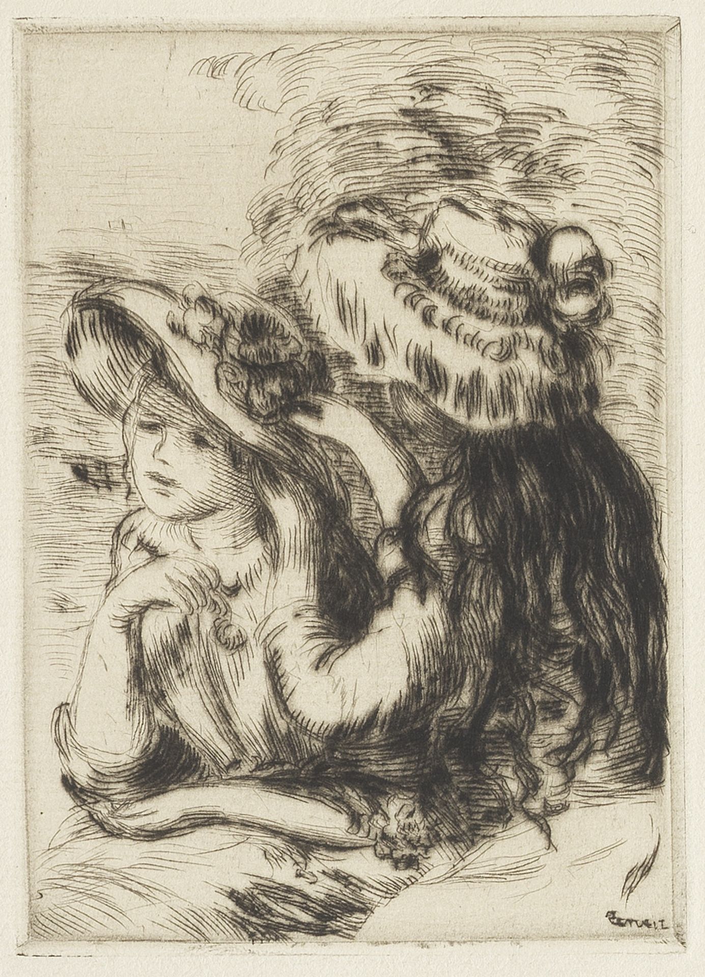 PIERRE-AUGUSTE RENOIR (1841-1919) Le Chapeau &#201;pingl&#233;, 1&#232;re Planche Drypoint, 1894-...