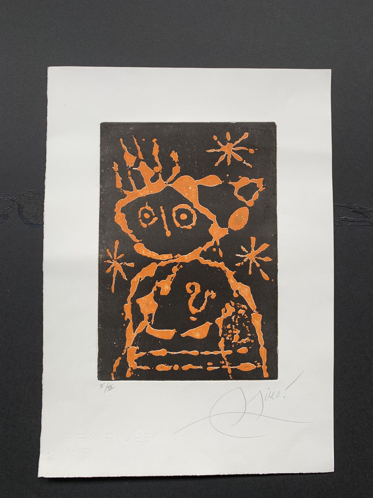 Joan Mir&#243; (1893-1983) Le Roi des Ombres Etching in colours, 1977, on Rives wove paper, sign...