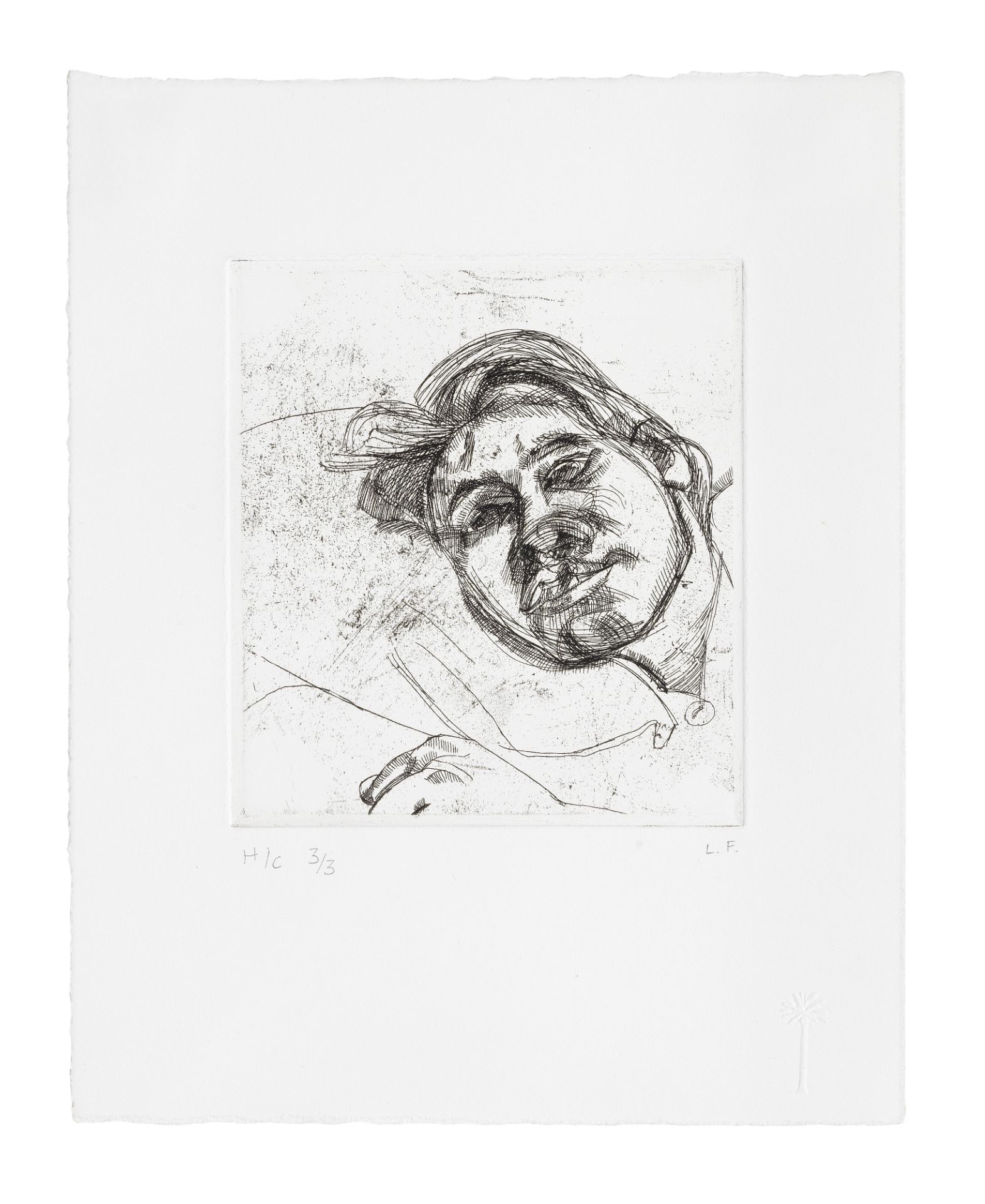 LUCIAN FREUD (1922-2011) Bella (second version) Etching, 1982, on wove paper, initialled and insc...