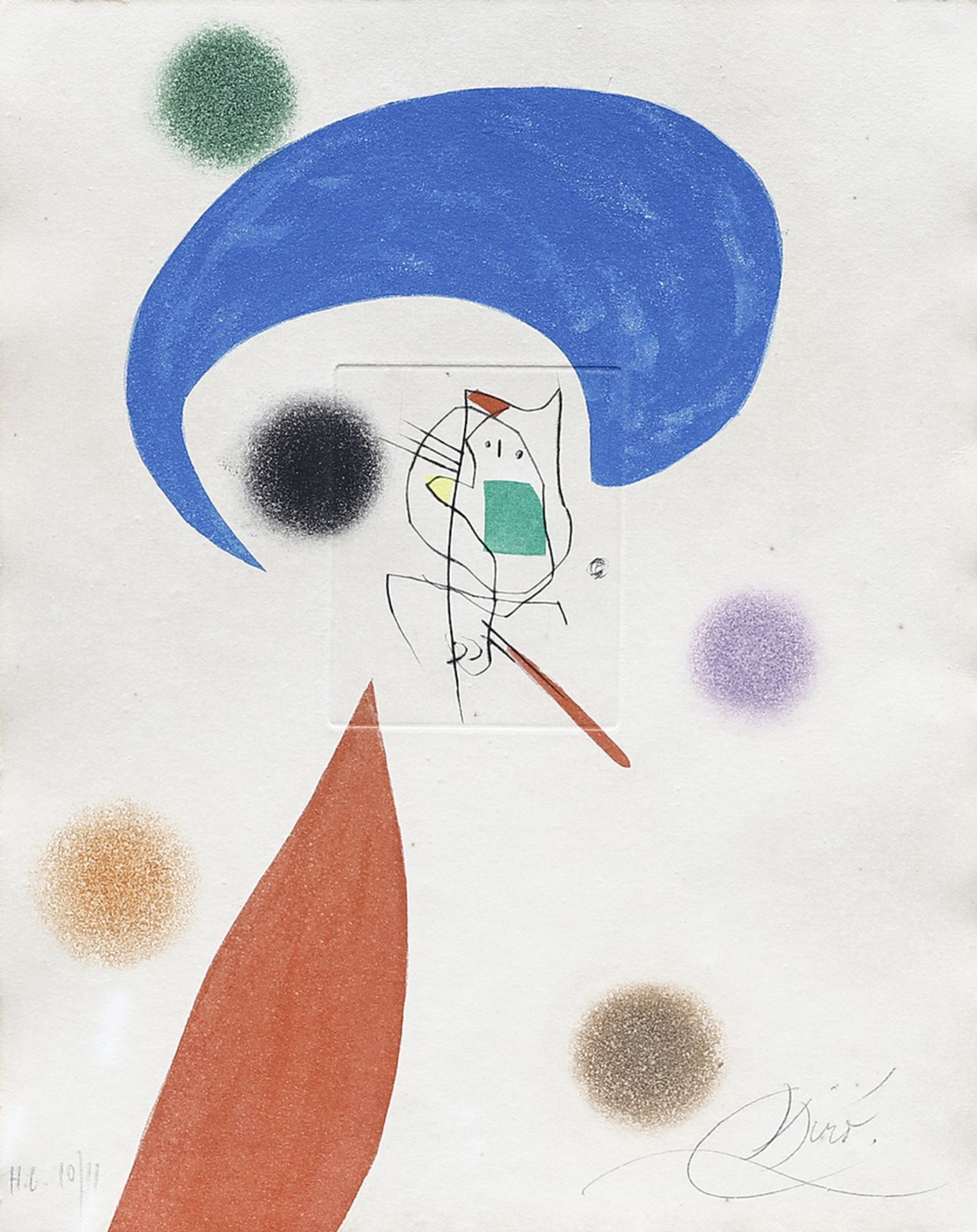 Joan Mir&#243; (1893-1983) Mobles Juncosa Etching and aquatint in colours, 1977, on wove paper, ...