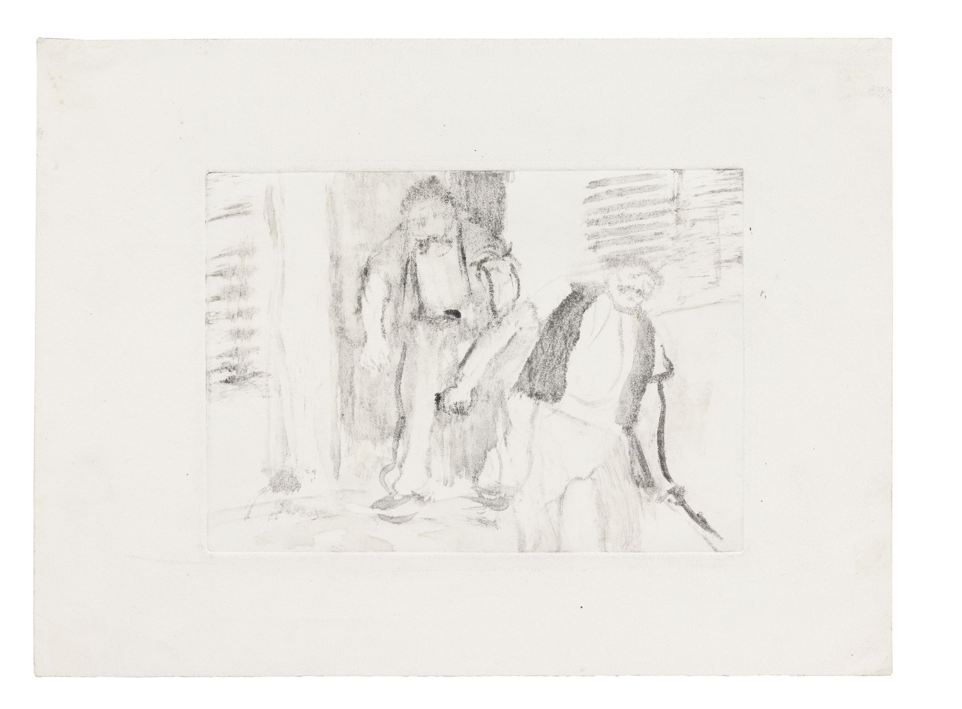 Edgar Degas (1834-1917) Les Marlous Monotype, circa 1880, on wove paper, very rare, one of only t...