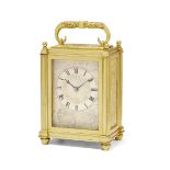 A FINE and rare mid 19th century ENGRAVED GILT brass CARRIAGE TIMEPIECE J. F. Cole for R. & S. Ga...