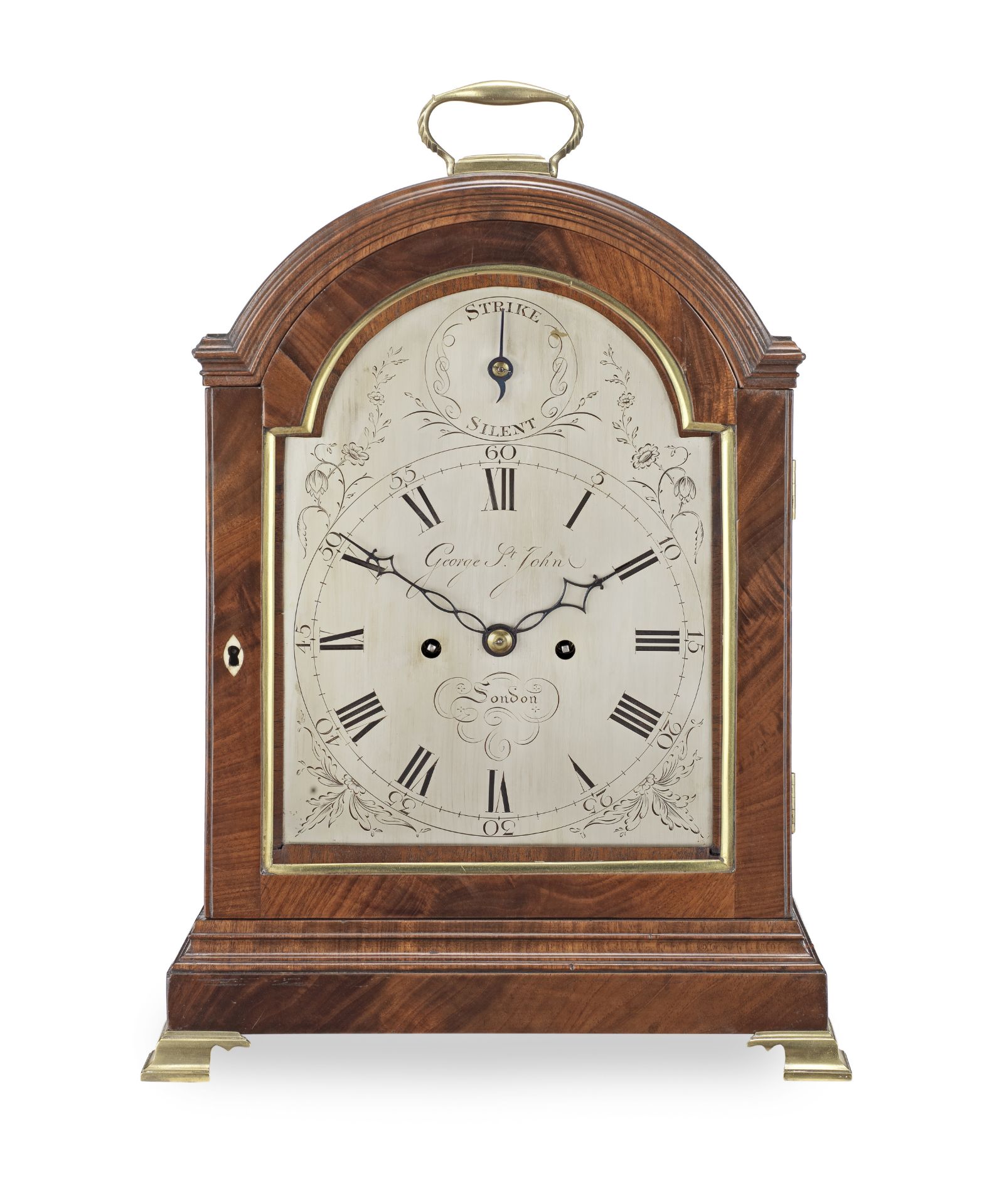 A good early 19th century mahogany table clock George St John, London