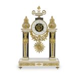 A fine early 19th century Belgian ormolu-mounted marble clock with centre seconds, full annual ca...