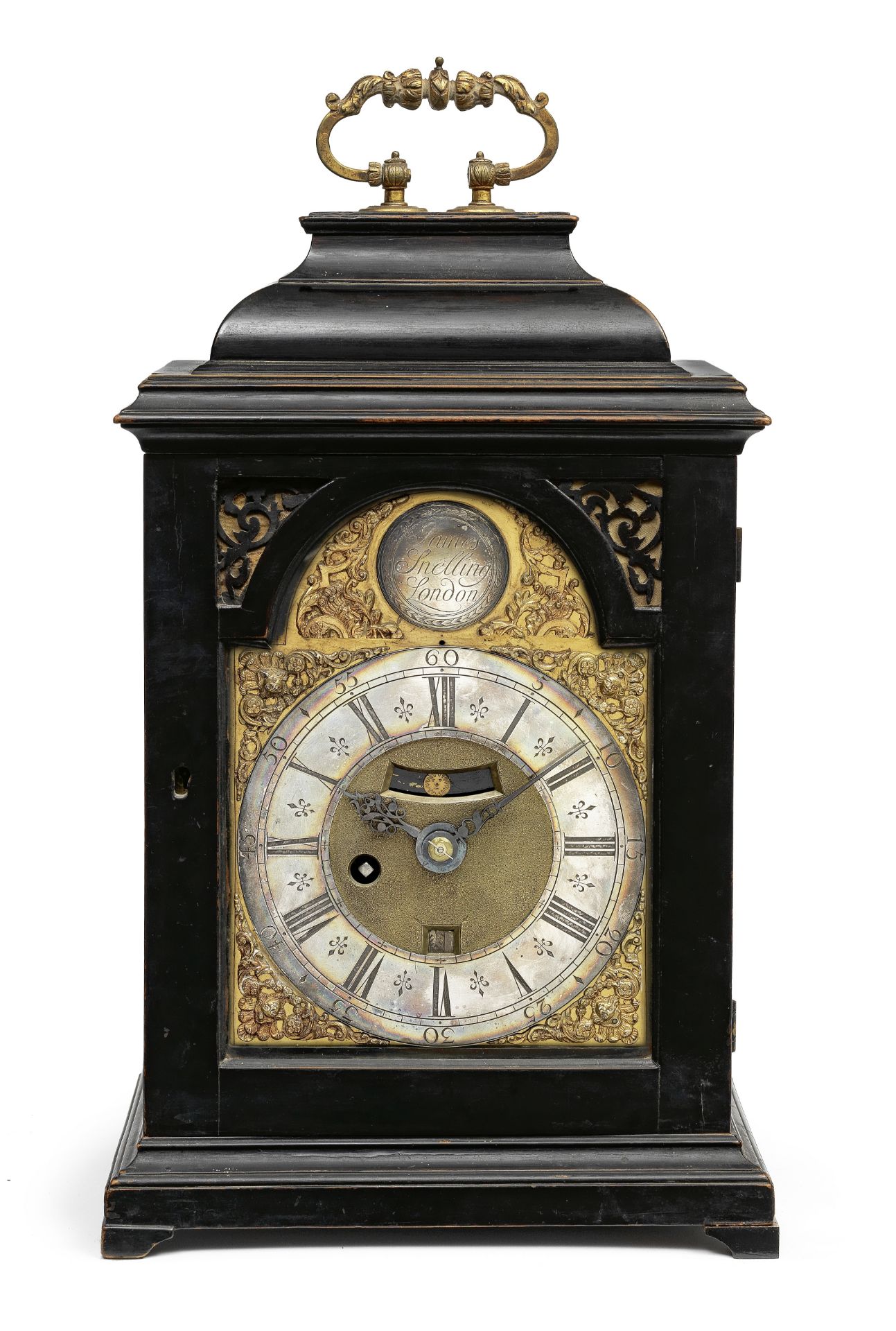 A first half of the 18th century ebony table timepiece with interesting provenance James Snelling...