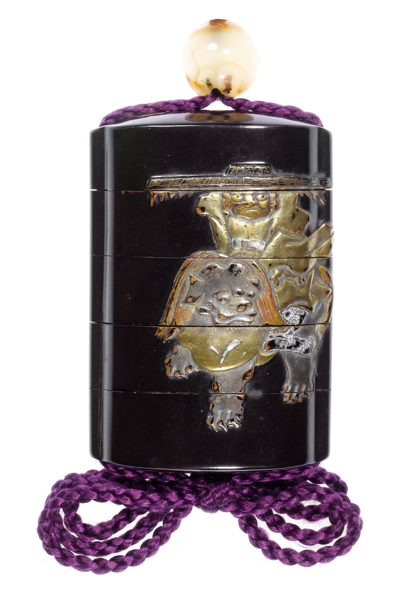 A black-lacquer four-case inro By Yamada Jokasai, 18th century