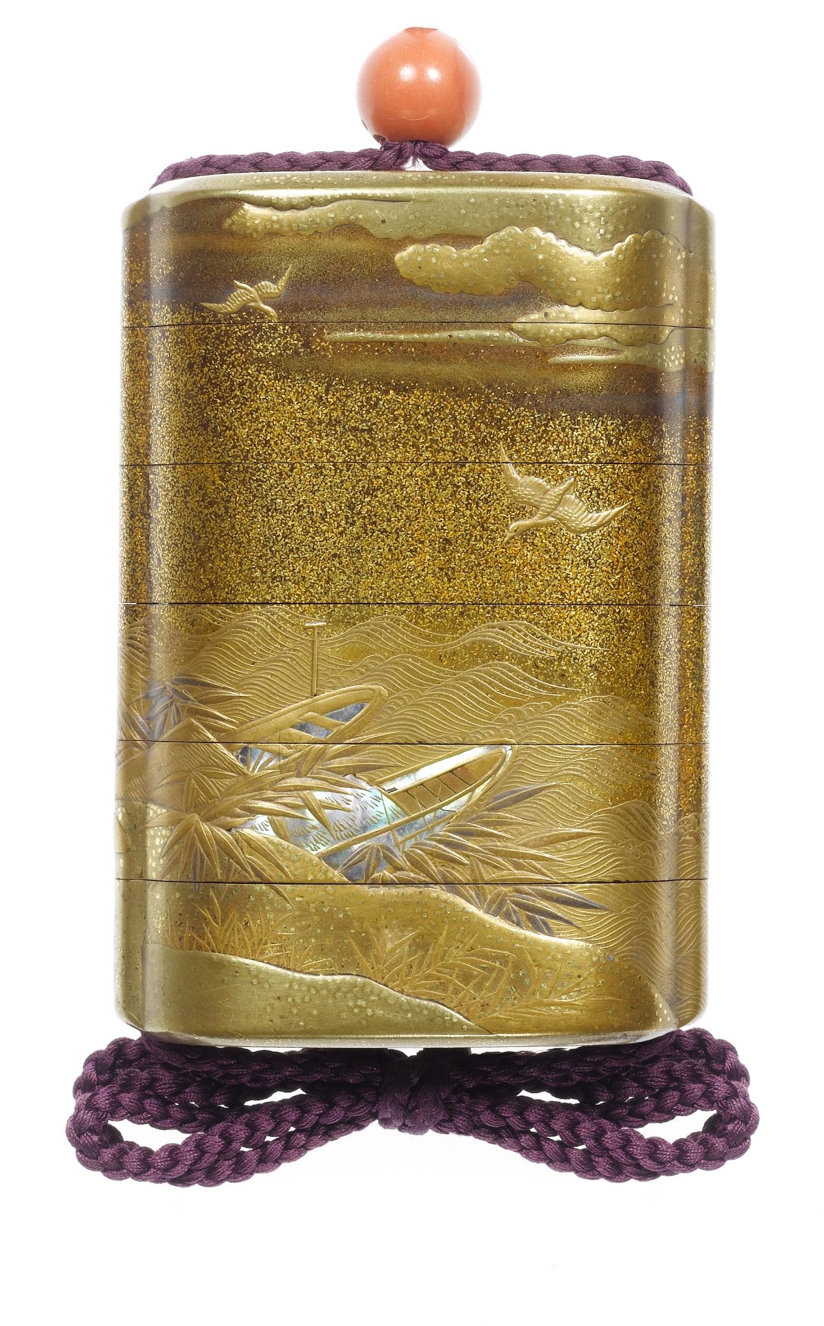 A gold-lacquer five-case inro By Tatsuke Takanori, 18th/19th century