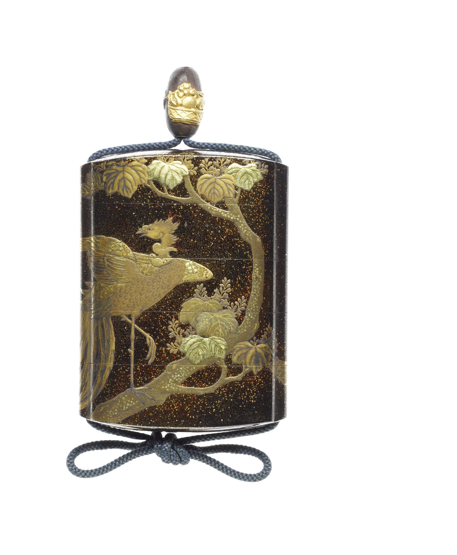 A black-lacquer four-case inro By Hideteru, 18th/19th century