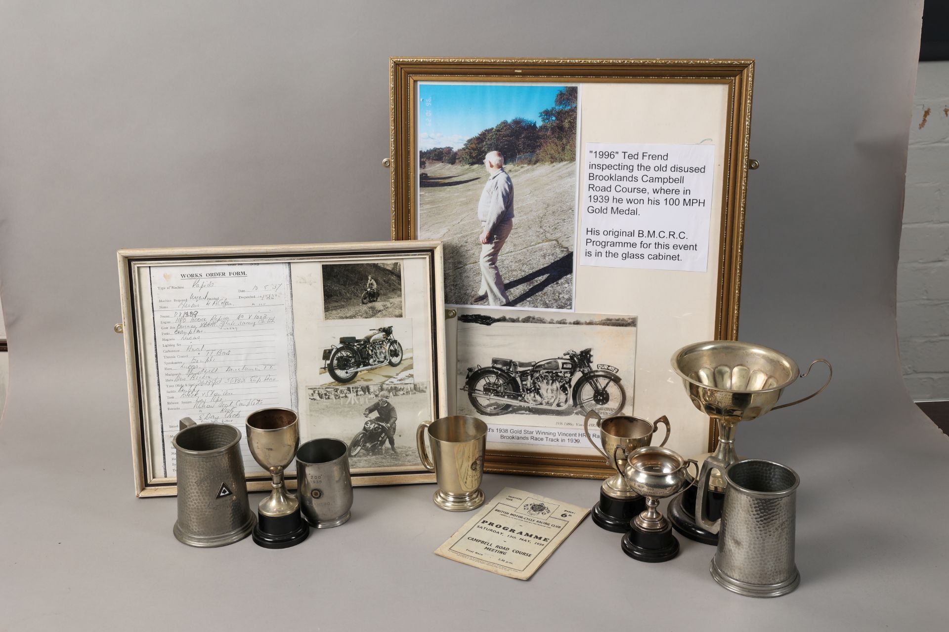 Ex-Ted Frend, A selection of awards and ephemera relating to Ted's exploits on the Vincent-HRD Se...