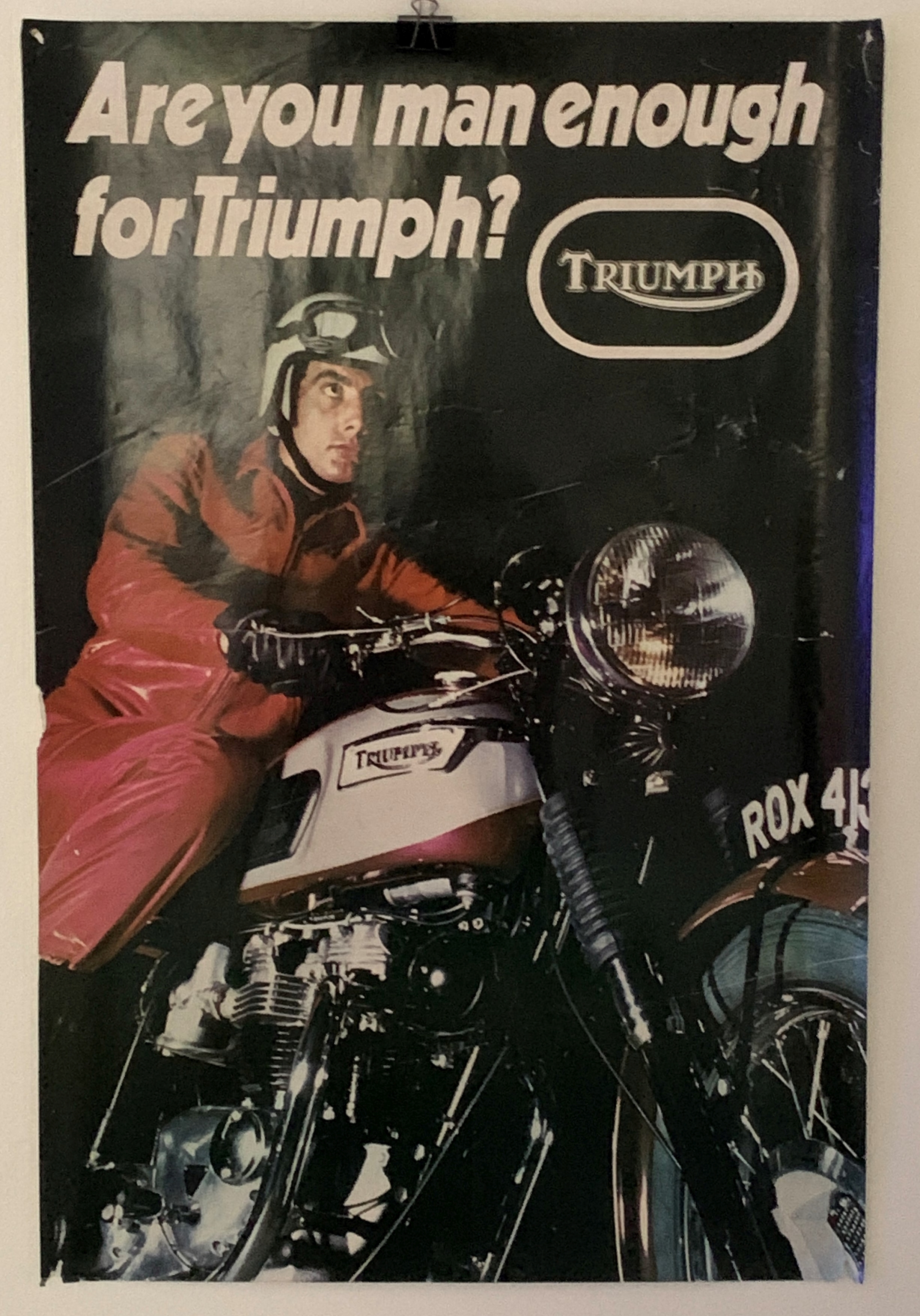 A rare and original Triumph poster