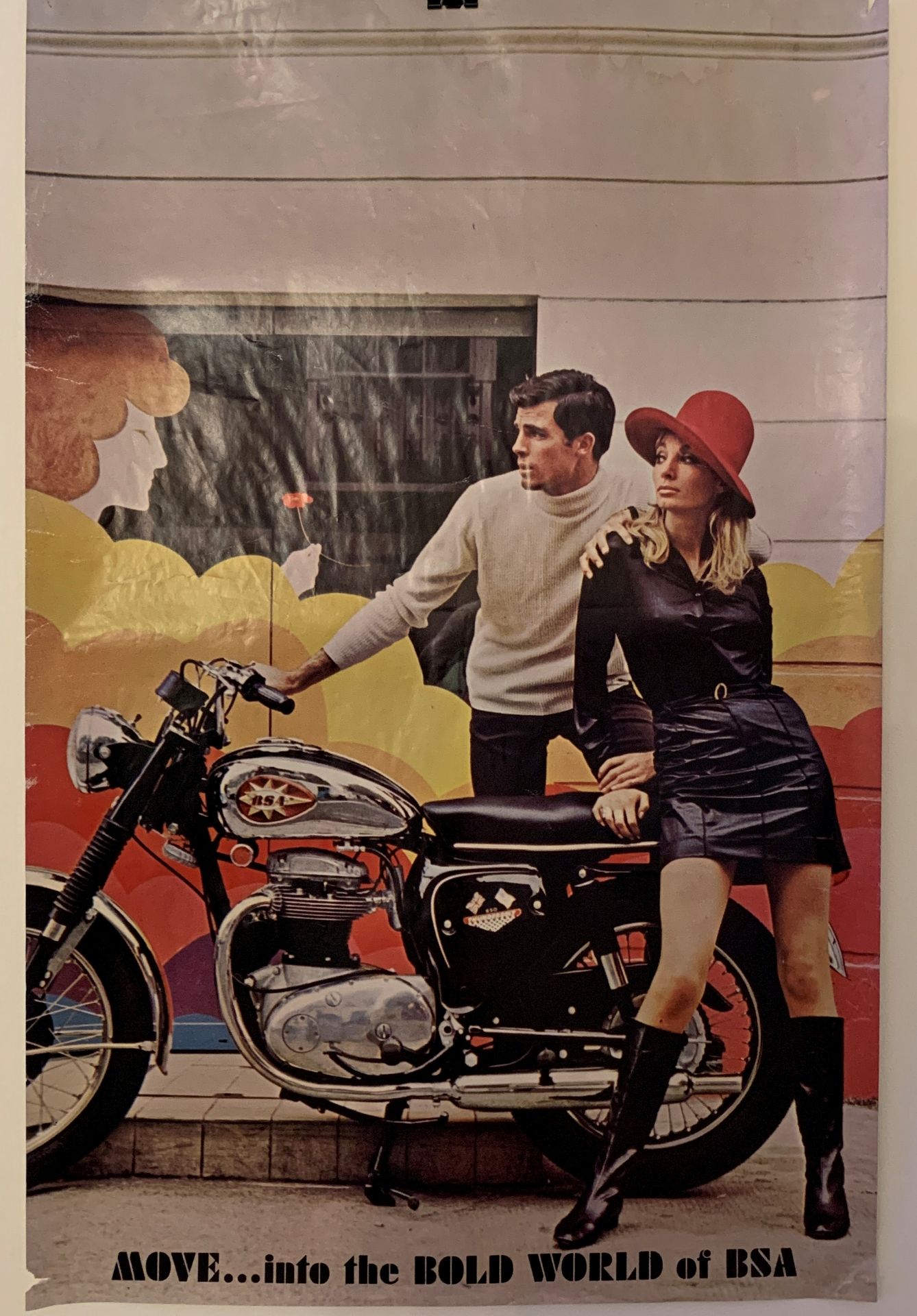 A rare and original BSA advertising poster