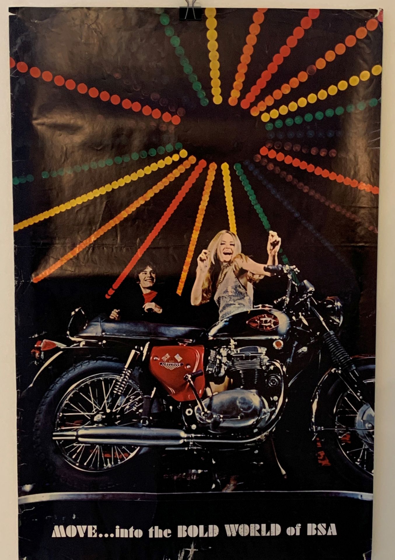 A rare and original BSA advertising poster