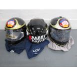 Three Arai Barry Sheene replica helmets ((3))