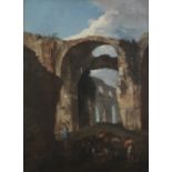 Circle of Andrea Locatelli (Rome 1693-circa 1741) Figures and cattle before an aqueduct