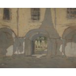Rex Whistler (British, 1905-1944) A Courtyard, thought to be Plas Newydd stable yard 32.7 x 40.6 ...