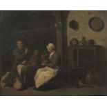 Pieter de Bloot (Dutch, circa 1602-1658) Peasants in an interior
