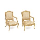 A pair of Louis xv style giltwood fauteuils French, 19th century (2)