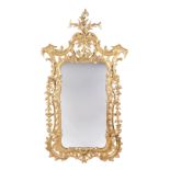 A large George III carved giltwood mirror Late 18th century