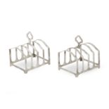 A pair of Elizabeth II silver toast racks Mark of Adie Brothers Ltd., Birmingham, 1956 (2)