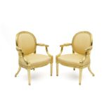 A pair of George III giltwood open armchairs In the manner of Thomas Chippendale, late 18th centu...